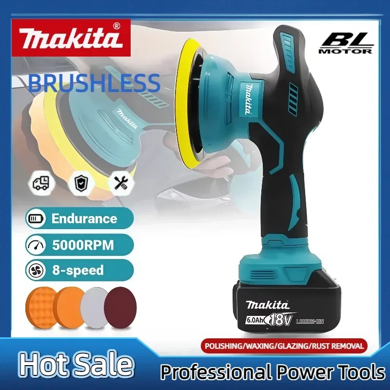 Woodworking Factory - Polisseuse sans fil Makita, 8 vitesses,