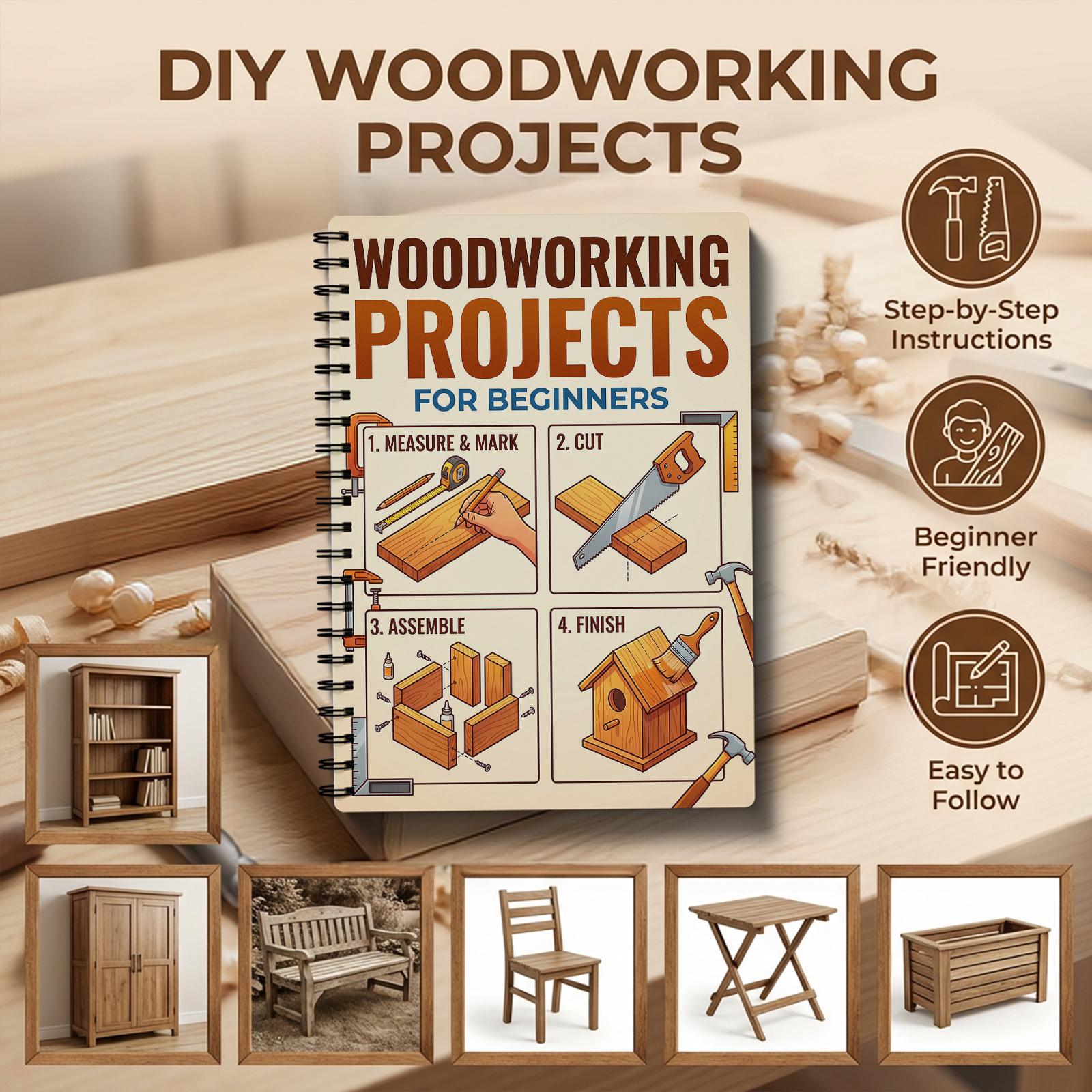 Woodworking Book - Livre de menuiserie pour débutants :